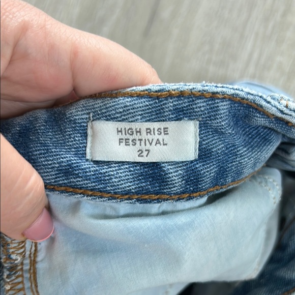 PacSun Blue Jean Shorts Distressed High-Waisted - Picture 6 of 6